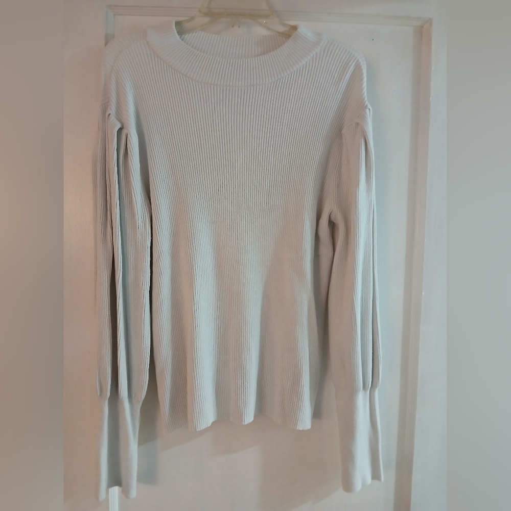 Worthington Cream Ribbed Long Sleeve Bodysuit